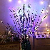 abordables Luces de Navidad-decoración navideña 75cm rama de sauce 20 leds luz de noche led flexible blanco cálido blanco multicolor día de acción de gracias fiesta impermeable de navidad decorativa pilas aa alimentadas