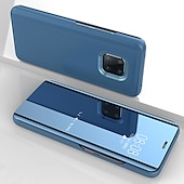 お買い得  その他のスマホケース-電話 ケース 用途 Huawei フルボディーケース フリップケース Nova 8 Pro Nova 8 P40 P40 Pro メイト40 Mate 40 Pro メイト40ライト メイト10プロ Huawei Mate20プロ nova 8 SE ミラー フリップ オートスリープ / ウェイクアップ ソリッド PUレザー PC