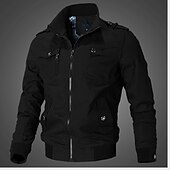 preiswerte Herrenjacken &amp; Herrenmäntel-Herren Bomberjacke Jacke Sport Jacke Outdoor Sport Windundurchlässig Warm Winter Einfarbig Militär Taktisch Ständer Standard Schwarz Armeegrün Rote Blau Khaki Jacken