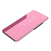 cheap iPhone Cases-Phone Case For iPhone 16 iPhone 15 Pro Max Plus iPhone 14 13 12 11 Pro Max Mini X XR XS Max 8 7 Plus Clear View Window Flip Cover with Stand Holder Auto Sleep Wake Mirror Plating PU Leather