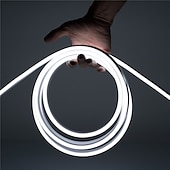 abordables Lampes néon led-Guirlande lumineuse LED en néon 5 m 16,4 pi, 12 V, flexible, étanche IP65, en silicone, idéale pour la chambre, la cuisine, la décoration intérieure/extérieure (adaptateur secteur non inclus)