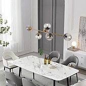 preiswerte Insellichter-120 cm Pendelleuchte LED Liniendesign Kugel Kronleuchter Metall Insel galvanisiert Moderner nordischer Stil 220-240V