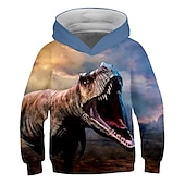 billiga Pojkens 3D-djur-Pojkar 3D Grafisk 3D-utskrift Huvtröja och sweatshirt Pullover Långärmad 3D-tryck Aktiv Streetwear Barn Småbarn 3-12 år
