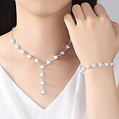 baratos Conjuntos de Jóias-Conjunto de Jóias Pulseira For Mulheres Cristal Pérola Festa Casamento Presente Liga / Colar com Pérolas / Noivado / namorados