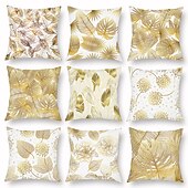 economico stile floreale e vegetale-1 federa per cuscino in velluto, motivo floreale&amp;amp;Piante Classiche Pastorali Quadrate Tradizionali Classiche Cuscini Da Esterno Per Divano Divano Letto Poltroncine Dorate