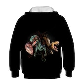 billiga Pojkens 3D-djur-Pojkar 3D Grafisk 3D-utskrift Huvtröja och sweatshirt Pullover Långärmad 3D-tryck Aktiv Streetwear Barn Småbarn 3-12 år