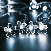 economico Striscie luci ad energia solare-Luci a stringa di fiori di ciliegio solari da 5 m, luci a stringa di Natale impermeabili da 20 LED, luci da giardino bianche calde/rgb/blu per l&#039;illuminazione notturna esterna di Natale
