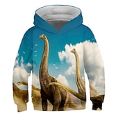 billiga Pojkens 3D-djur-Pojkar 3D Grafisk 3D-utskrift Huvtröja och sweatshirt Pullover Långärmad 3D-tryck Aktiv Streetwear Barn Småbarn 3-12 år