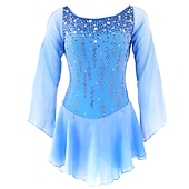 abordables Robes de Patinage Artistique-Robe de Patinage Artistique Femme Fille Patinage Robes Tenue Rose clair Blanc / Blanc Jaune et jaune Dos ouvert Spandex Micro-élastique Entraînement Tenue de Patinage Fait à la main Classique Cristal