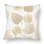 economico stile floreale e vegetale-1 federa per cuscino in velluto, motivo floreale&amp;amp;Piante Classiche Pastorali Quadrate Tradizionali Classiche Cuscini Da Esterno Per Divano Divano Letto Poltroncine Dorate