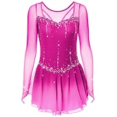 halpa Taitoluistelupuvut-Taitoluistelupuku Naisten Tyttöjen Luistimet Hameet Tumma harmaa Violetti Purppura Silmukka Spandex Erittäin elastinen Kouluts Harjoittelu Kilpailu Luisteluasu Käsintehty Klassinen Kristalli / Strassi