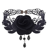 cheap Accessories and More-Choker Lace Necklace Masquerade Gothic Steampunk Halloween Goose Down Alloy For Lolita Cosplay Halloween Carnival Women&#039;s Costume Jewelry Fashion Jewelry