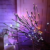 abordables Luces de Navidad-decoración navideña 75cm rama de sauce 20 leds luz de noche led flexible blanco cálido blanco multicolor día de acción de gracias fiesta impermeable de navidad decorativa pilas aa alimentadas