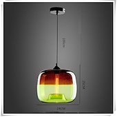 お買い得  アイランドライト-24cm　シングル　デザイン　ペンダント　ライト　メタル　グローブ　塗装仕上げ　北欧スタイル　220-240v　レストランライト　バー　寝室　シングル　ヘッドガラス　シャンデリア　照明　モダン　ペンダント