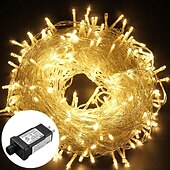 ieftine Conectat Electric-50m șir lumini, 400 led-uri alb cald, alb &amp;amp; lumini decorative albastre impermeabile pentru petrecerea de Craciun 24v