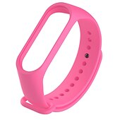 billiga Andra klockband-Smart Watch-band för Xiaomi Mi Band 3 Xiaomi Mi Band 4 Silikon Smart klocka Rem Mjuk Andningsfunktion Läderloop Ersättning Armband