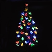 economico Striscie luci ad energia solare-Luci a stringa di fiori di ciliegio solari da 5 m, luci a stringa di Natale impermeabili da 20 LED, luci da giardino bianche calde/rgb/blu per l&#039;illuminazione notturna esterna di Natale