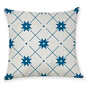 economico stile geometrico-set blu di 9 fodere per cuscino, motivo geometrico geometrico per il tempo libero moderno cuscino in finta lino cuscino da esterno per divano divano letto poltrona blu
