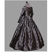 baratos Vestidos-Rococó Vitoriano Vestido Coquetel Longo Comprimento Longo Vestidos Festa a Fantasia Ocasiões Especiais Tamanho Grande Manga Alargamento Princesa Quadrado Fantasia Mulheres Real Mascarilha Festas