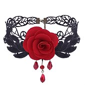 cheap Accessories and More-Choker Lace Necklace Masquerade Gothic Steampunk Halloween Goose Down Alloy For Lolita Cosplay Halloween Carnival Women&#039;s Costume Jewelry Fashion Jewelry
