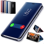 お買い得  その他のスマホケース-電話 ケース 用途 Huawei フルボディーケース フリップケース Nova 8 Pro Nova 8 P40 P40 Pro メイト40 Mate 40 Pro メイト40ライト メイト10プロ Huawei Mate20プロ nova 8 SE ミラー フリップ オートスリープ / ウェイクアップ ソリッド PUレザー PC