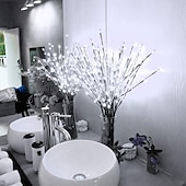 abordables Luces de Navidad-decoración navideña 75cm rama de sauce 20 leds luz de noche led flexible blanco cálido blanco multicolor día de acción de gracias fiesta impermeable de navidad decorativa pilas aa alimentadas