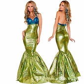 abordables Déguisements pour femmes-La Petite Sirène Sirène Aqua Reine Princesse Aqua Costume de cosplay Costume de fête Cosplay de Film for Femmes Adulte Noël Carnaval Enterrement de Vie de Jeune Fille