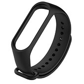 billiga Andra klockband-Smart Watch-band för Xiaomi Mi Band 3 Xiaomi Mi Band 4 Silikon Smart klocka Rem Mjuk Andningsfunktion Läderloop Ersättning Armband