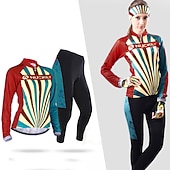 Недорогие Комплекты женской одежды-Nuckily Жен. Длинный рукав Велокофты и лосины Белый Черный Цветочные ботанический Велоспорт Наборы одежды С защитой от ветра Дышащий Анатомический дизайн Со светоотражающими полосками Задний карман