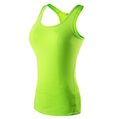 baratos Yoga Tops-Mulheres Regata de Corrida Regata Modeladora Costas Nadador Sem Manga Camada de base Atlético Elastano Respirável Secagem Rápida Treino de Ginástica Corrida Cooper Roupa de esporte Roupas Esportivas