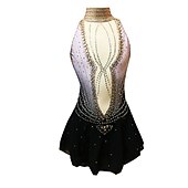 olcso Műkorcsolya ruhák-Kűrruha Női Lány Klizanje na ledu Ruhák Felszerelések Ibolya Fehér / Fehér Sárga és sárga Nyissa meg a Vissza elemet Spandex Mikroelasztikus Edzés Kűrruhák Klasszikus Kristály / Strassz Ujjatlan