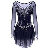 halpa Taitoluistelupuvut-Taitoluistelupuku Naisten Tyttöjen Luistimet Hameet Tumma harmaa Violetti Purppura Silmukka Spandex Erittäin elastinen Kouluts Harjoittelu Kilpailu Luisteluasu Käsintehty Klassinen Kristalli / Strassi