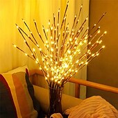 abordables Luces de Navidad-decoración navideña 75cm rama de sauce 20 leds luz de noche led flexible blanco cálido blanco multicolor día de acción de gracias fiesta impermeable de navidad decorativa pilas aa alimentadas