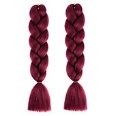 Недорогие Вязаные Крючком Волосы-Дреды / Искусственные локоны Прямой Искусственные волосы 24 дюймы Наращивание волос хохол Красный Черный 2шт Faux Locs парик Африканские косички Жен. фестиваль