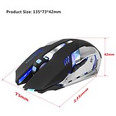 お買い得  マウス-hxsj m10 2.4ghzワイヤレスゲーミングマウス2400dpi内蔵バッテリー充電式7色バックライトブリージングコンフォートゲーマーマウス