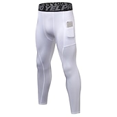 cheap Men&#039;s Shorts, Tights &amp; Pants-Men&#039;s Compression Pants Running Tights Leggings with Phone Pocket Base Layer Athletic Winter Spandex Breathable Quick Dry Sweat wicking Power Flex Fitness Gym Workout Running Skinny Sportswear