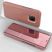 お買い得  その他のスマホケース-電話 ケース 用途 Huawei フルボディーケース フリップケース Nova 8 Pro Nova 8 P40 P40 Pro メイト40 Mate 40 Pro メイト40ライト メイト10プロ Huawei Mate20プロ nova 8 SE ミラー フリップ オートスリープ / ウェイクアップ ソリッド PUレザー PC