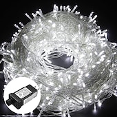 ieftine Conectat Electric-50m șir lumini, 400 led-uri alb cald, alb &amp;amp; lumini decorative albastre impermeabile pentru petrecerea de Craciun 24v