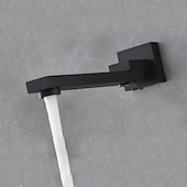 お買い得  壁掛け水栓金具-バスルームのシンクの蛇口 - シングル 幅150 x 長さ200cm ブラック 壁式 シングルハンドル二つの穴Bath Taps / 真鍮