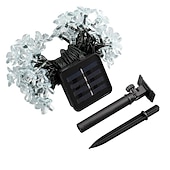economico Striscie luci ad energia solare-Luci a stringa di fiori di ciliegio solari da 5 m, luci a stringa di Natale impermeabili da 20 LED, luci da giardino bianche calde/rgb/blu per l&#039;illuminazione notturna esterna di Natale