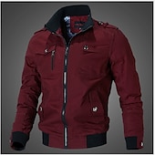 preiswerte Herrenjacken &amp; Herrenmäntel-Herren Bomberjacke Jacke Sport Jacke Outdoor Sport Windundurchlässig Warm Winter Einfarbig Militär Taktisch Ständer Standard Schwarz Armeegrün Rote Blau Khaki Jacken