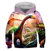 billiga Pojkens 3D-djur-Pojkar 3D Grafisk 3D-utskrift Huvtröja och sweatshirt Pullover Långärmad 3D-tryck Aktiv Streetwear Barn Småbarn 3-12 år