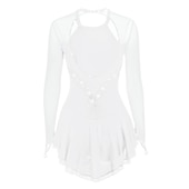 رخيصةأون فساتين التزلج الفني-فستان التزلج الراقص نسائي للفتيات تزلج على الجليد الفساتين أسود أبيض أصفر فتح الظهر شبكة سباندكس عالية المرونة تمرين منافسة ملابس التزلج مرصع بالجواهر حجر الراين كم طويل