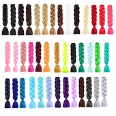 Недорогие Вязаные Крючком Волосы-Дреды / Искусственные локоны Прямой Искусственные волосы 24 дюймы Наращивание волос хохол Красный Черный 2шт Faux Locs парик Африканские косички Жен. фестиваль