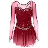 halpa Taitoluistelupuvut-Taitoluistelupuku Naisten Tyttöjen Luistimet Hameet Tumma harmaa Violetti Purppura Silmukka Spandex Erittäin elastinen Kouluts Harjoittelu Kilpailu Luisteluasu Käsintehty Klassinen Kristalli / Strassi