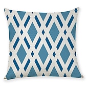 economico stile geometrico-set blu di 9 fodere per cuscino, motivo geometrico geometrico per il tempo libero moderno cuscino in finta lino cuscino da esterno per divano divano letto poltrona blu