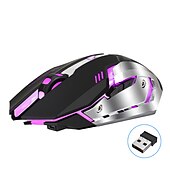 お買い得  マウス-hxsj m10 2.4ghzワイヤレスゲーミングマウス2400dpi内蔵バッテリー充電式7色バックライトブリージングコンフォートゲーマーマウス