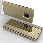 お買い得  その他のスマホケース-電話 ケース 用途 Huawei フルボディーケース フリップケース Nova 8 Pro Nova 8 P40 P40 Pro メイト40 Mate 40 Pro メイト40ライト メイト10プロ Huawei Mate20プロ nova 8 SE ミラー フリップ オートスリープ / ウェイクアップ ソリッド PUレザー PC