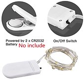 abordables Lumières de Noël-Guirlande lumineuse élégante à 10 LED pour réception de mariage, 1 m, 10 LED, fil de cuivre, alimentée par batterie, pour Noël, fête, mariage, décoration de la maison, sans batterie