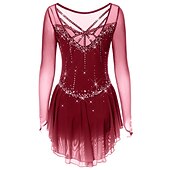 halpa Taitoluistelupuvut-Taitoluistelupuku Naisten Tyttöjen Luistimet Hameet Tumma harmaa Violetti Purppura Silmukka Spandex Erittäin elastinen Kouluts Harjoittelu Kilpailu Luisteluasu Käsintehty Klassinen Kristalli / Strassi